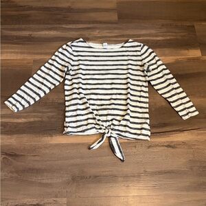Womens Old Navy Black and White Striped Long Sleeve Tee Size XS